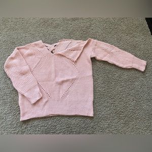 NWOT SHEIN Light Pink V-Neck Sweater (Flawed)